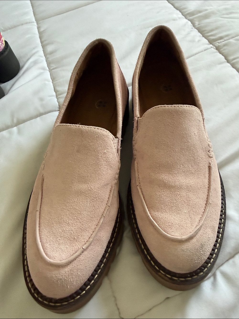 Caslon Suede Slip-On Loafers in Blush